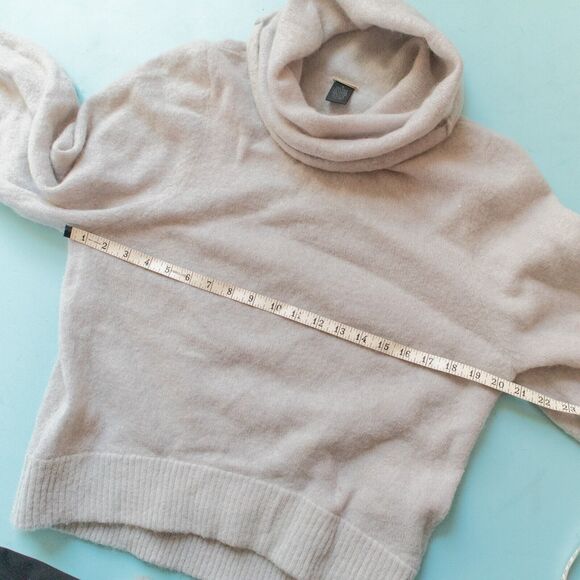 Magaschoni Gray Wool Mohair Chunky Thick Knit Cowl Neck Sweater Size Small - Picture 4 of 6